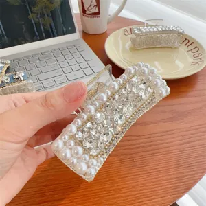 Koreanische Mode voller Diamant Perle Haarkralle Clip Luxus schwere Industrie accessoire
