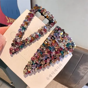 Koreanischer Stil bunte Strass Haarklammern Set geometrische Haarnadeln für Frauen
