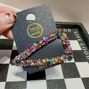 Bunter Strass geometrischer Haarklammer glänzender Kristall Haarnadel süß Haaraccessoires