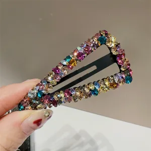 Glänzende Strass geometrische Haarspange süße Seitenklammer für Damen und Mädchen Alltag