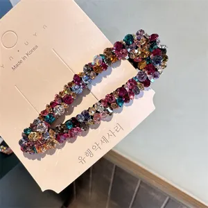 Bunte Strass geometrische Haarspange, süßes Haaraccessoire für den täglichen Look.