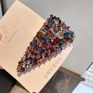 Bunter Strass Dreieck Haarspange glänzender Kristall Kopfschmuck für Damen Alltag