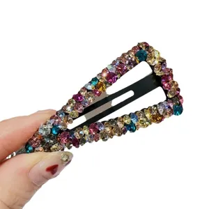Bunte Strasssteine geometrische Haarklammer glitzerndes Haaraccessoire für Damen