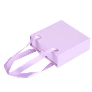 Scatola portagioie a cassetto viola scatola regalo minimalista per bracciale anello