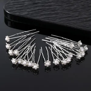 20pcs Épingles à Cheveux Perle Strass Mariage Mariée Accessoires Cheveux U Accessoire