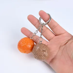 Portachiavi con polpetta simulata modello di cibo divertente ciondolo per borsa regalo