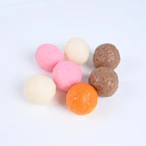 Modelli di polpette di carne in PVC, finte polpette di pesce colorate per esposizione.