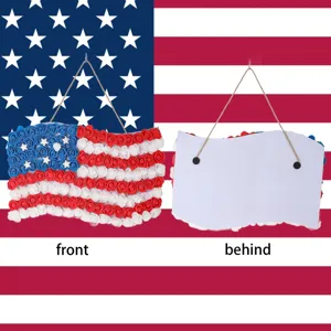 Amerikanische Flagge Rosen Türbehang Dekoration für Unabhängigkeitstag Haustür Deko
