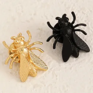 Set di spille insetto in metallo oro e nero, accessori moda cicala scarafaggio creativi.