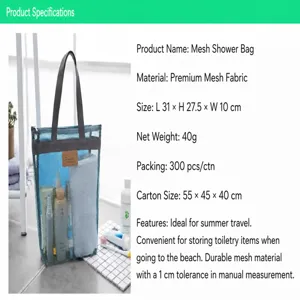 Netz Strandtasche wasserdicht tragbar Kulturbeutel Reise Aufbewahrung Handtasche