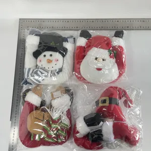 Weihnachten Cartoon Santa Schneemann Plüsch Vorhang Schnalle Party Dekoration Set