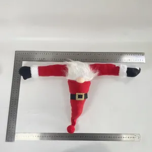 Weihnachten Santa Vorhanghalter Pluesch Zwerg Feiertag Heimdeko Detailansicht mit Groesse
