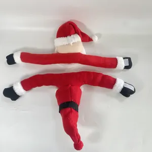 Weihnachtsmann Vorhangschnalle Plueschtier Detailansicht des roten Weihnachtsdekor.
