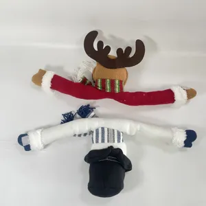 Weihnachts Vorhanghalter Pluesch Rentier und Schneemann Fenster Dekorationen