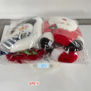 Weihnachten Santa Schneemann Plüsch Vorhanghalter 4 Stk Set Deko für Feiertag Party Heim