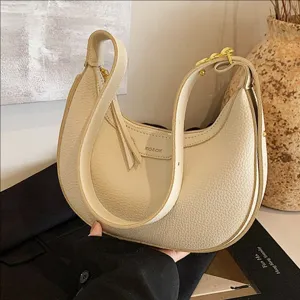 Borsa Hobo a Mezzaluna da Donna in Pelle PU Martellata Borsa a Tracolla Minimalista Tracolla Regolabile Borsa Sotto l'Ascella