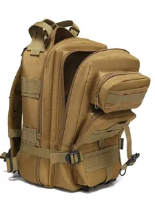 Taktischer Rucksack Outdoor Bergsteigen Camping 3P Rucksack Hauptansicht Seite und Taschen.