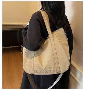 Large capacity canvas tote bag for women, casual minimalist shoulder bag and crossbody bag.