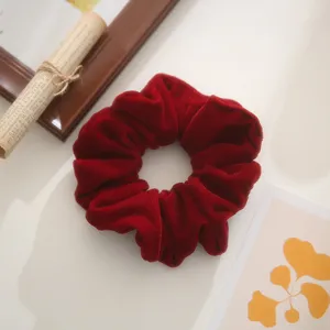 Luxury velvet hair scrunchie large oversized solid color hair rope soft stylish accessory