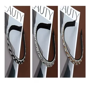 Rhinestone diamond headband steel base retro luxury hair accessories for daily makeup