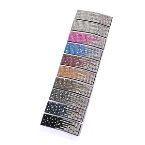 Set di fermagli per capelli rettangolari in strass multicolore, eleganti forcine BB lucide.