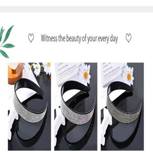 Luxurious rhinestone headband for women crystal wide hair hoop fashion sparkling hair accessories