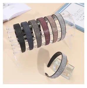Stylish wide rhinestone headbands set sparkling crystal hair accessories for women fashion daily wear