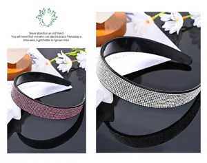 Elegant wide rhinestone headband sparkling crystal hair hoop for women fashion hair accessories