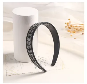 Black rhinestone fishbone headband sparkling crystal hair hoop for women daily wear