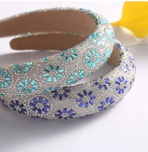 Serre-tête fleur strass cristal étincelant femme élégant anneau cheveux accessoire mode