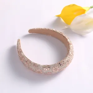 Serre-tête strass cristal fleur étincelante bande de cheveux mode luxe accessoires cheveux femme