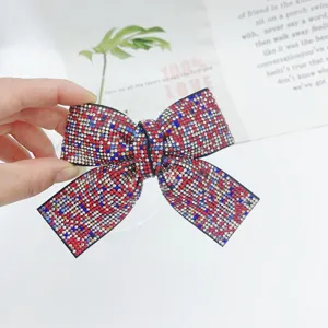 Rhinestone bow hair clip for women, sparkling crystal spring hairpin, elegant hair accessory