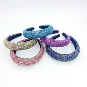 Cerchietto largo con perline motivo a goccia scintillante accessorio per capelli donna