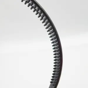 Black anti-slip hair hoop with inner teeth plastic headband for face washing DIY crafts