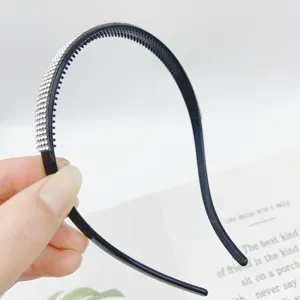 Rhinestone black plastic hair hoop teeth headband daily elegant hair accessories for women