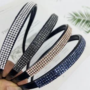 Elegant rhinestone headband set with sparkly crystals, anti-slip design for women.
