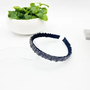 1.5cm pleated rhinestone headband sparkling crystal hair hoop elegant hair accessories for women