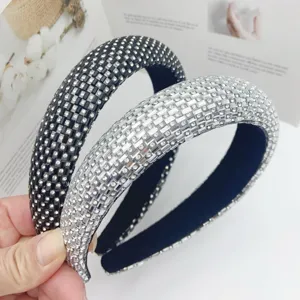 Serre-tête strass cristal brillant large cerceau de cheveux accessoire mode détail