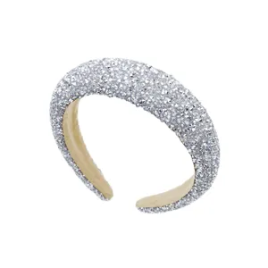 Sparkling rhinestone padded headband baroque crystal wide hair hoop for women party accessories