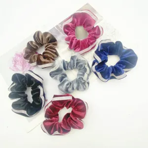 Women Fashion Velvet Rhinestone Hair Scrunchie Elastic Hair Band Winter Daily Hair Accessories Elegant Ponytail Holder