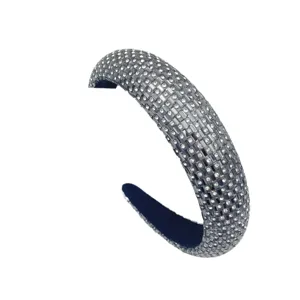 Serre-tête rembourré en strass étincelant pour femmes, accessoire de cheveux élégant
