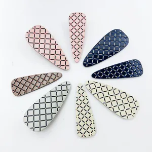 Fashion Waterdrop Hair Clip Acetate Rhinestone Side Clip Elegant Geometric Hair Accessories For Women Hair Styling