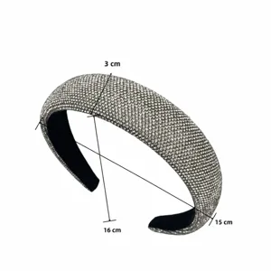 Retro baroque rhinestone headband sparkling crystal wide hair hoop fashion luxury hair accessory.