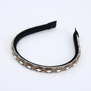 Elegant rhinestone diamond headband retro crystal hair hoop for women fashion daily wear
