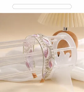 Diadema bordada elegante cinta floral pelo ancho accesorios para el cabello beige