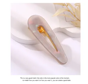 Acrylic teardrop hair clip cute side duckbill clip candy color bangs hairpin for women