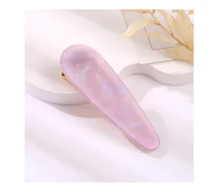 Acrylic teardrop hair clip sweet style duckbill clip cute pink side clip for women daily.
