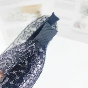 Fashion embroidered wide lace hair hoop chic jacquard non-slip headband for women hair accessories