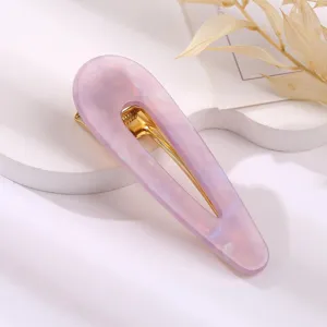 Acrylic Waterdrop Hair Clip Cute Pink Marble Hairpin Sweet Hair Accessories for Women