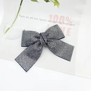 Shiny Rhinestone Bow Hair Clip Sparkly Crystal Hairpin Elegant Hair Accessories for Women